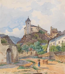 View of the Castle Ruins of Rehberg in the Municipality of Krems
